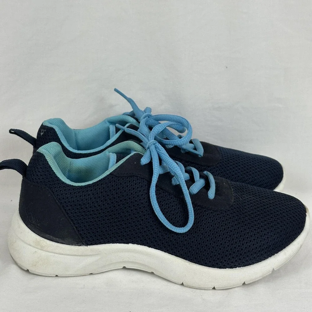 Pro Player Shoes Womens Size 6 Navy Blue Aqua Mesh Athletic Walking Sneakers